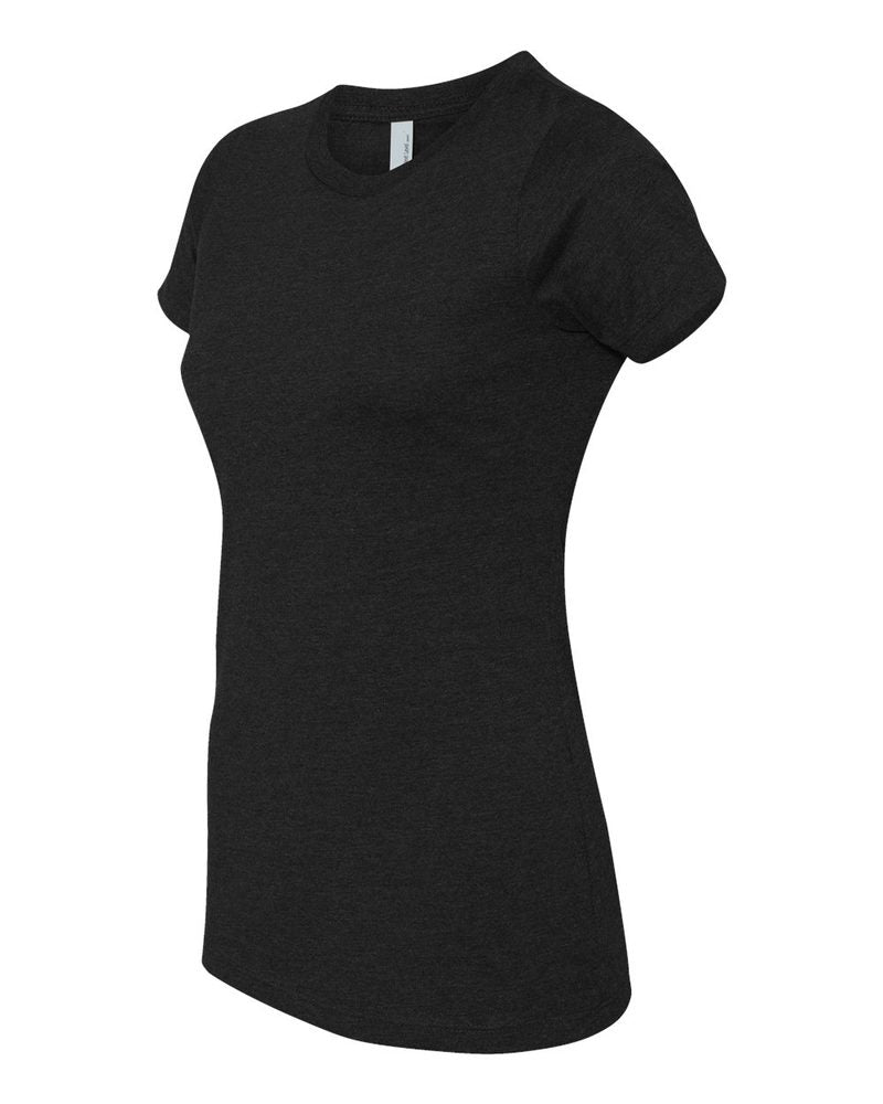 Hello Okanagan Towns Sunset Fitted Black Ladies T-shirt
