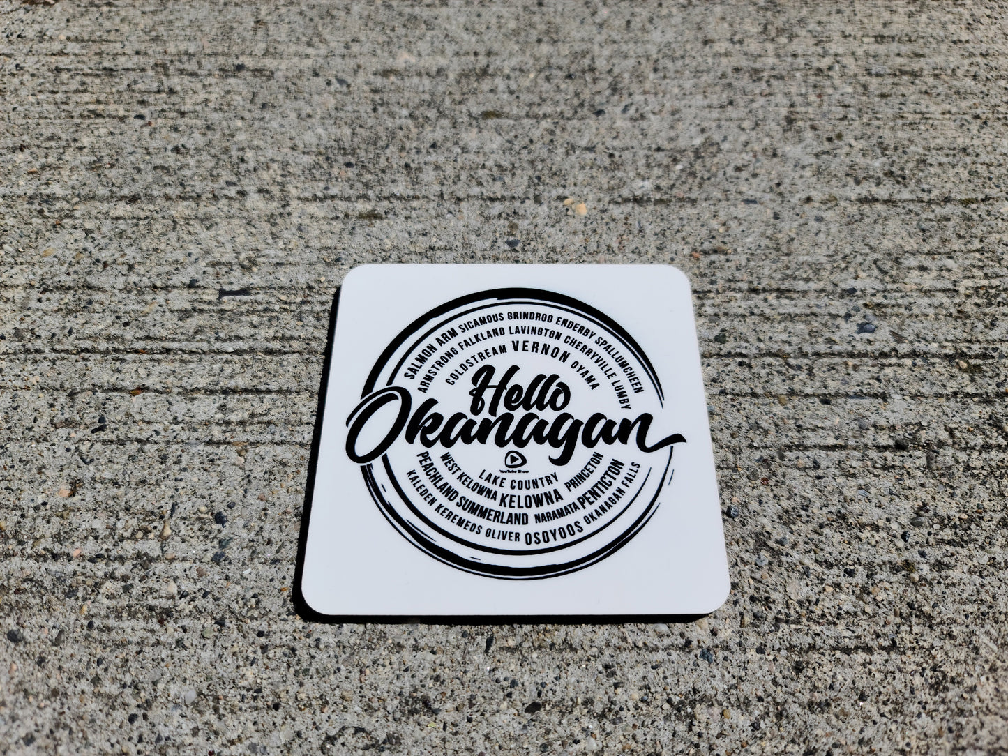 Hello Okanagan 3.75" Square Table Coasters