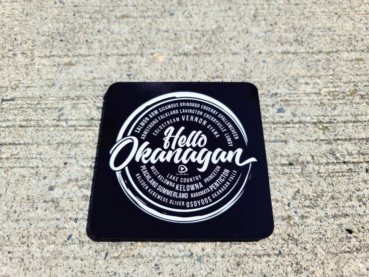Hello Okanagan 3.75" Square Table Coasters