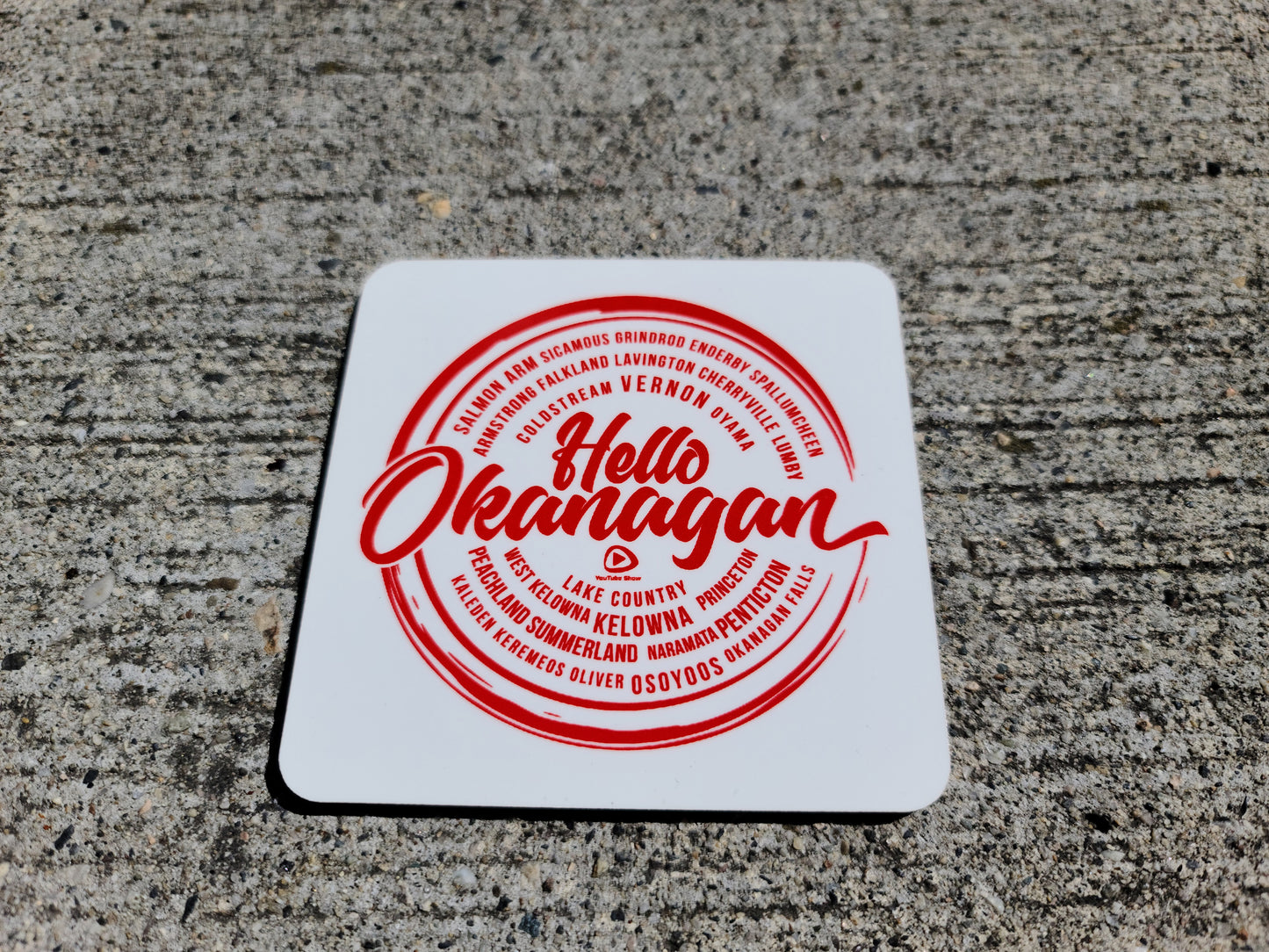 Hello Okanagan 3.75" Square Table Coasters