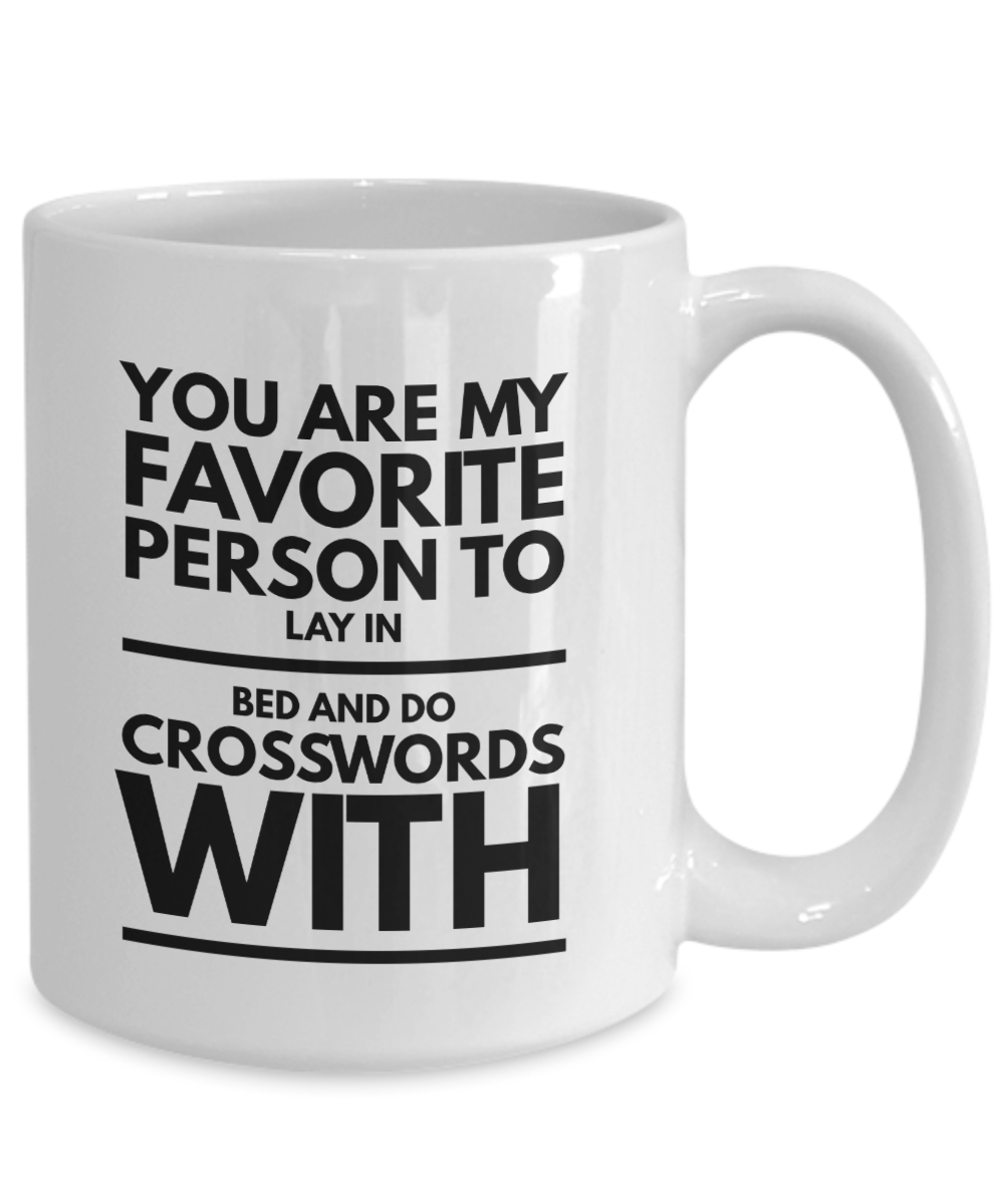 You are my favorite person Crossword Puzzle romantic valentines gift coffee mug