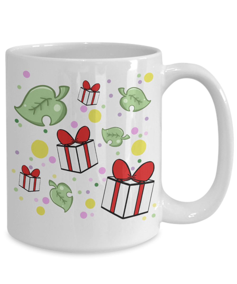 showered with gifts Animal Crossing mug