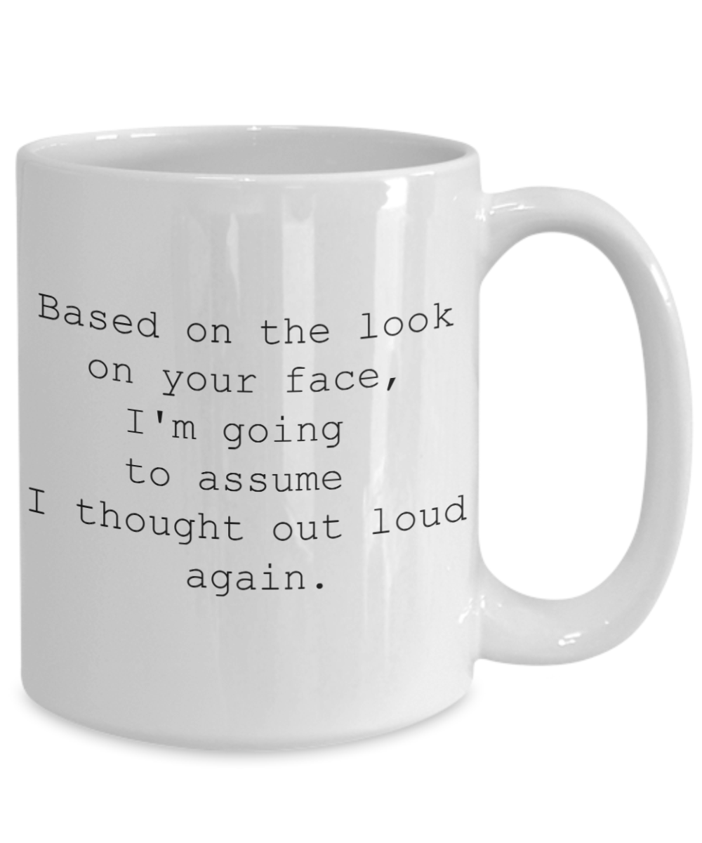 thought out loud coffee mug