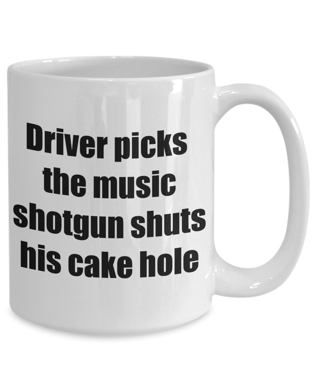 Driver picks the music coffee mug