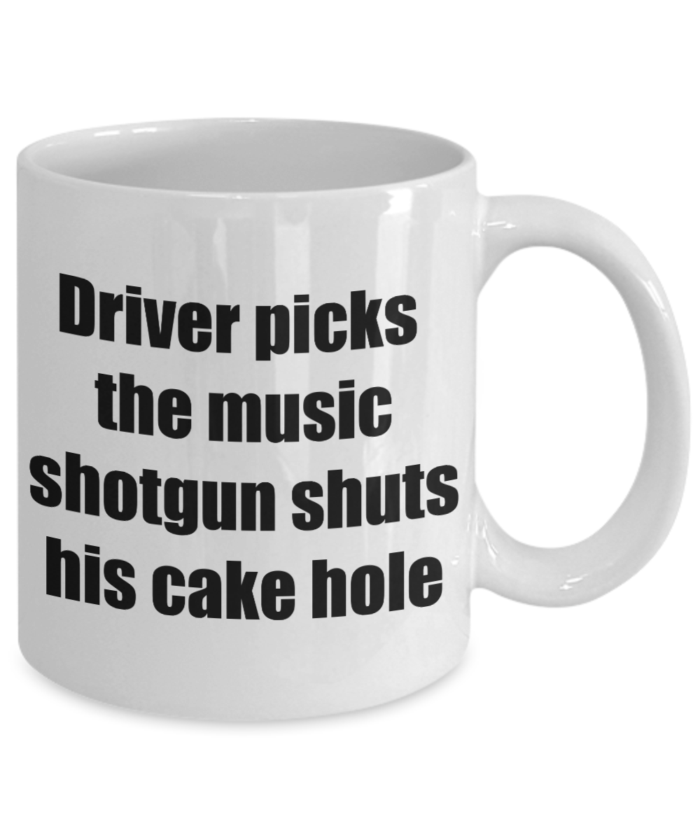 Driver picks the music coffee mug