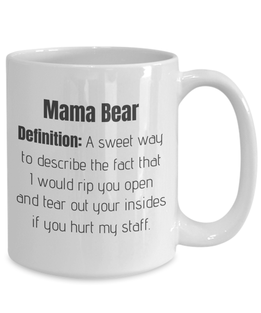 Mama Bear Definition - Funny Cute Protective Staff Den Mother Gift Mug