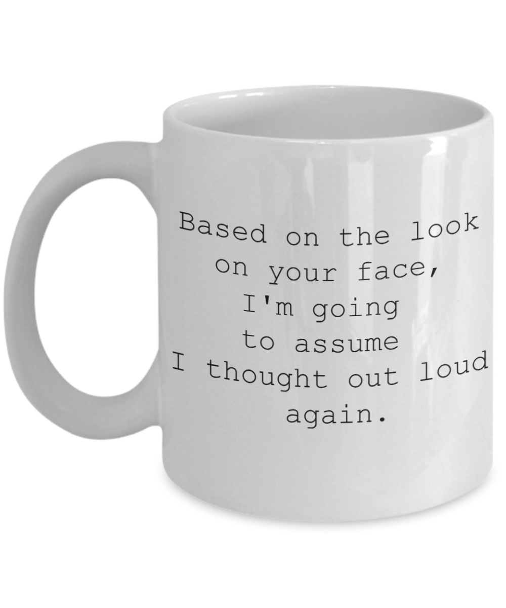 thought out loud coffee mug