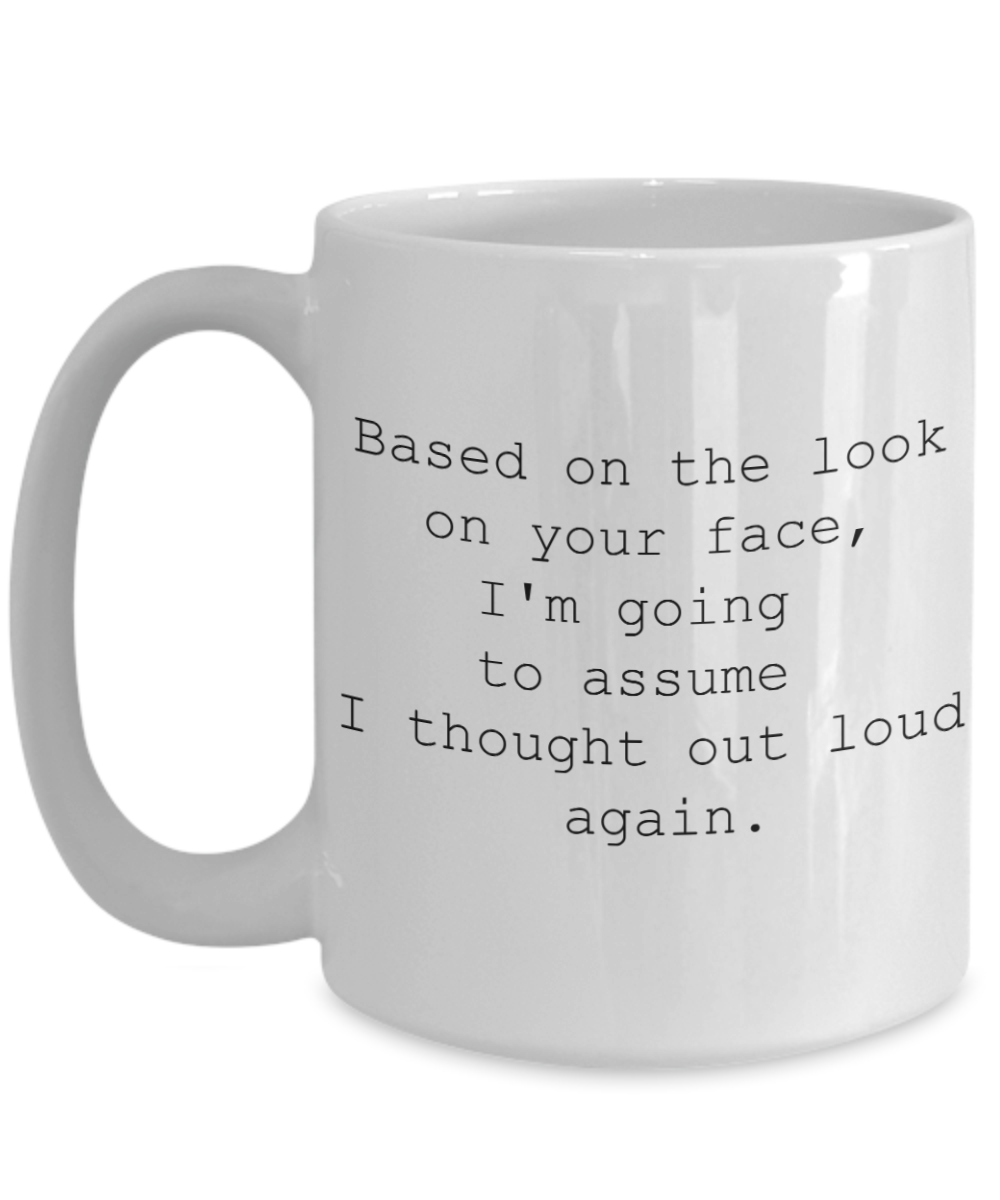 thought out loud coffee mug
