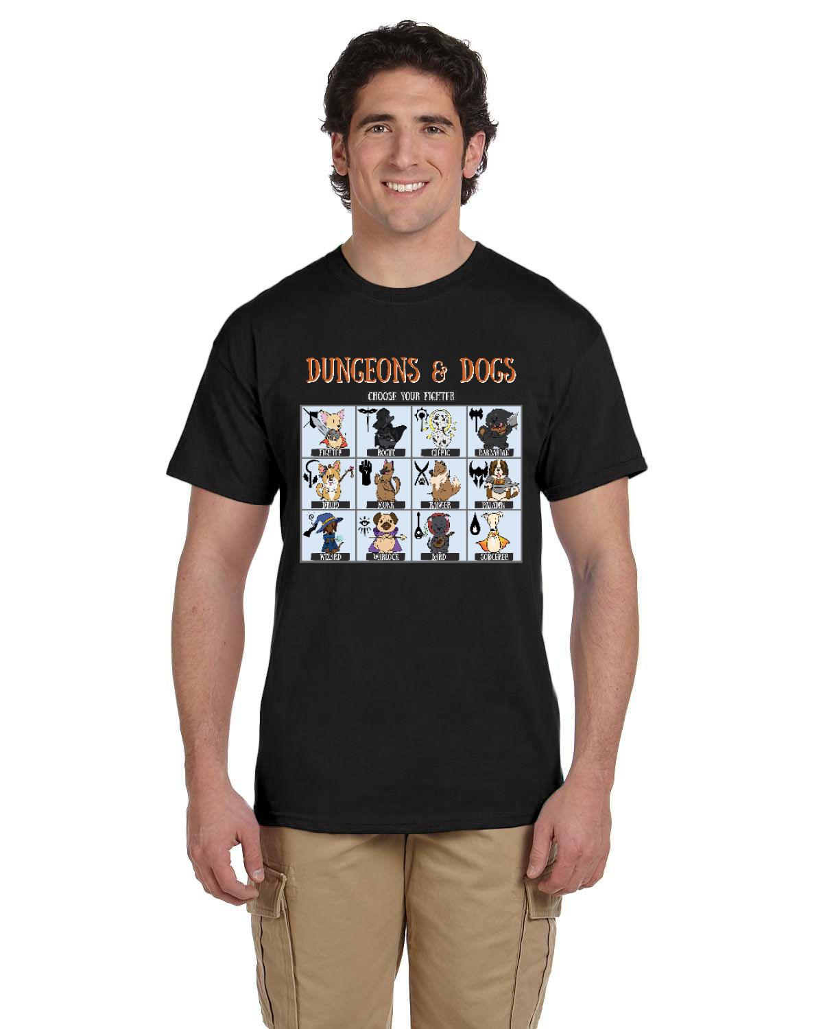 Dungeons and Dogs Choose Your Fighter DnD RPG Mens T-shirt