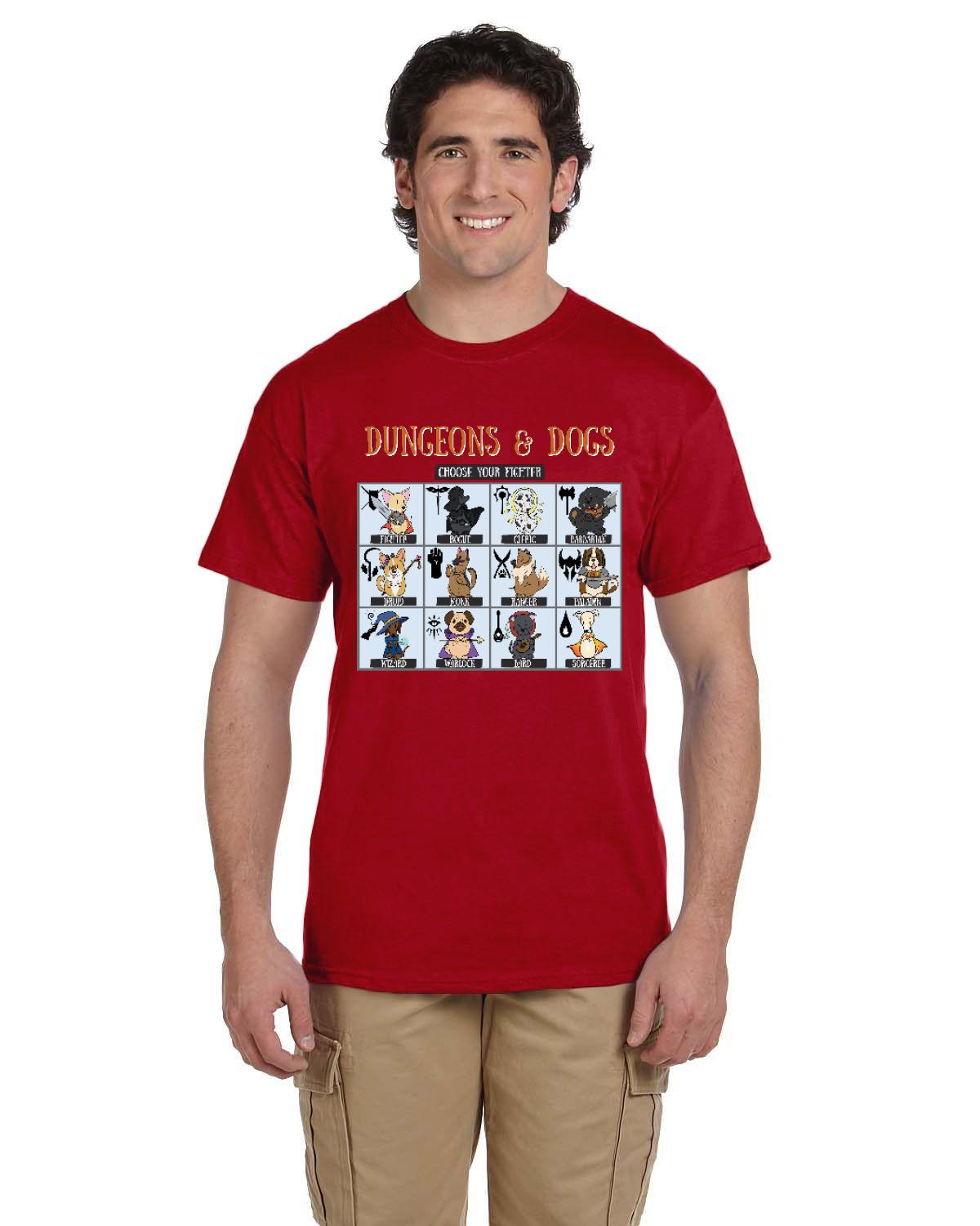Dungeons and Dogs Choose Your Fighter DnD RPG Mens T-shirt
