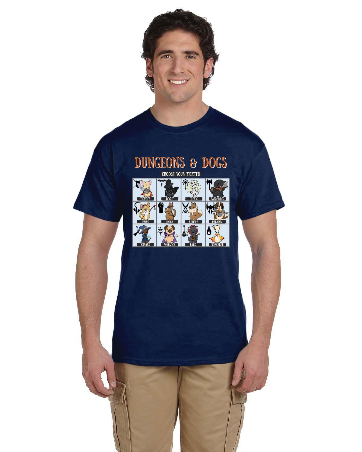 Dungeons and Dogs Choose Your Fighter DnD RPG Mens T-shirt