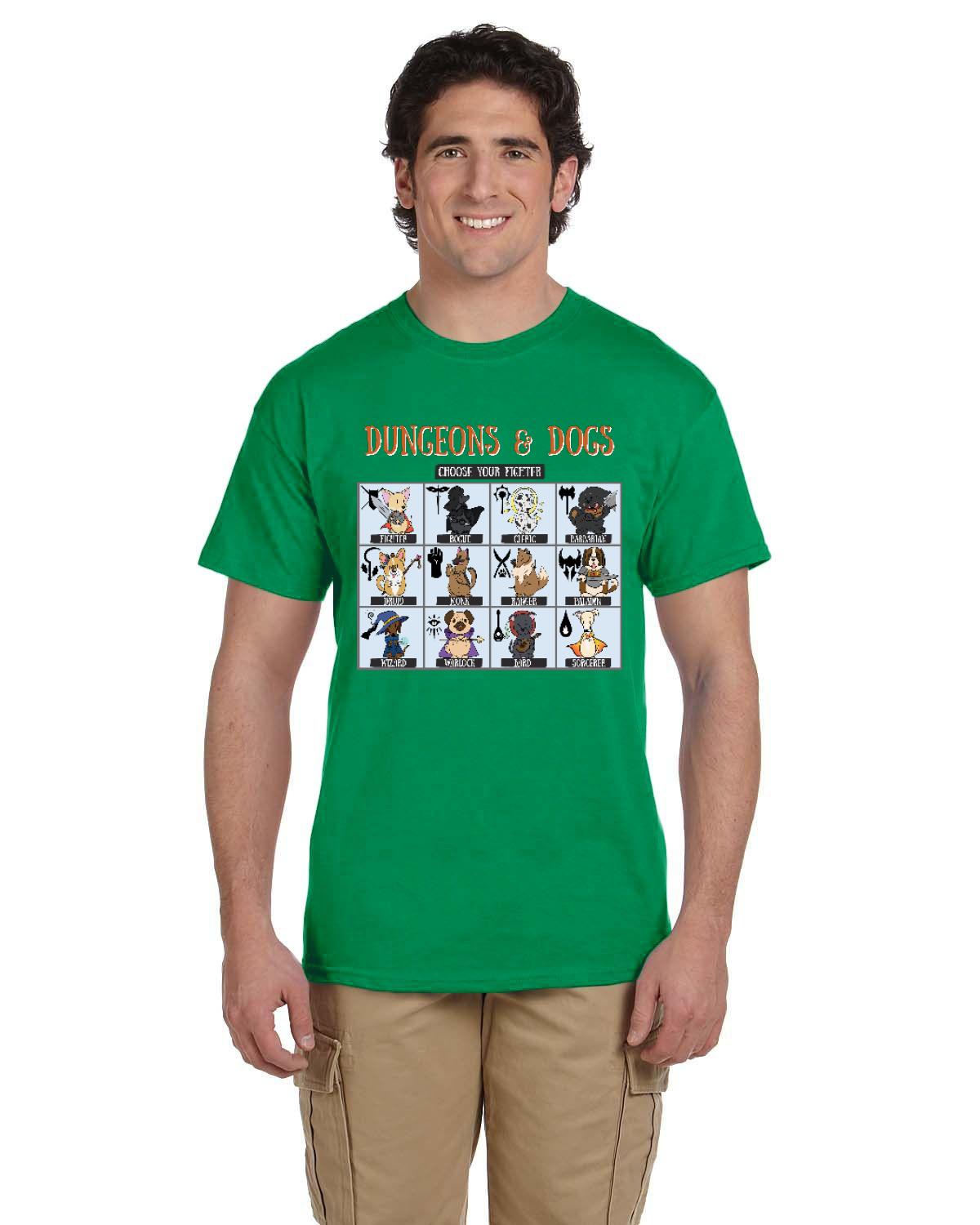 Dungeons and Dogs Choose Your Fighter DnD RPG Mens T-shirt
