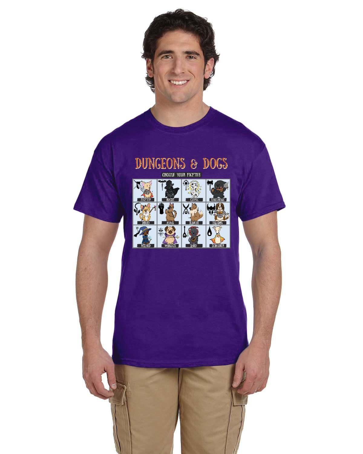 Dungeons and Dogs Choose Your Fighter DnD RPG Mens T-shirt