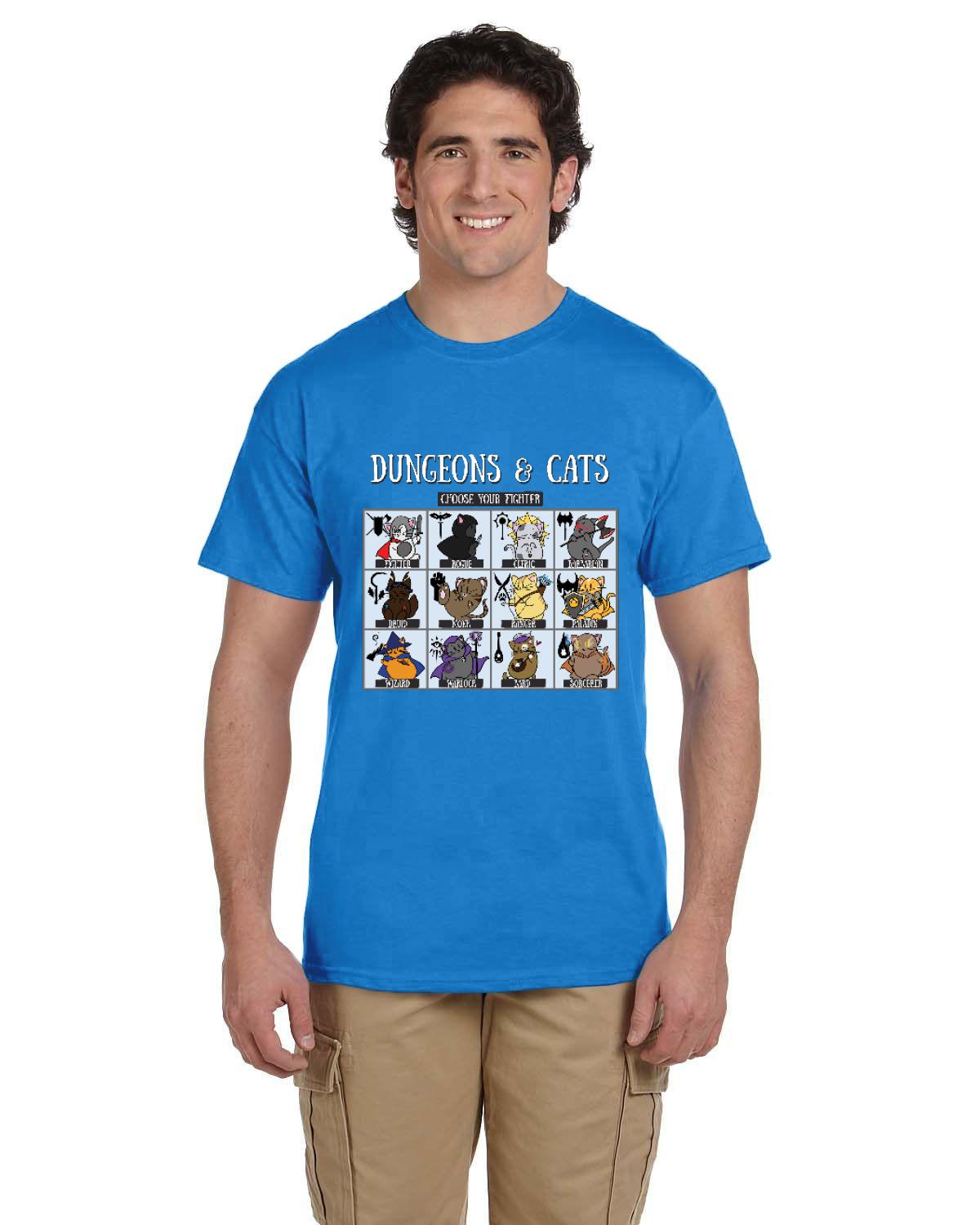 Dungeons and Cats Choose Your Fighter DnD RPG Unisex T-shirt