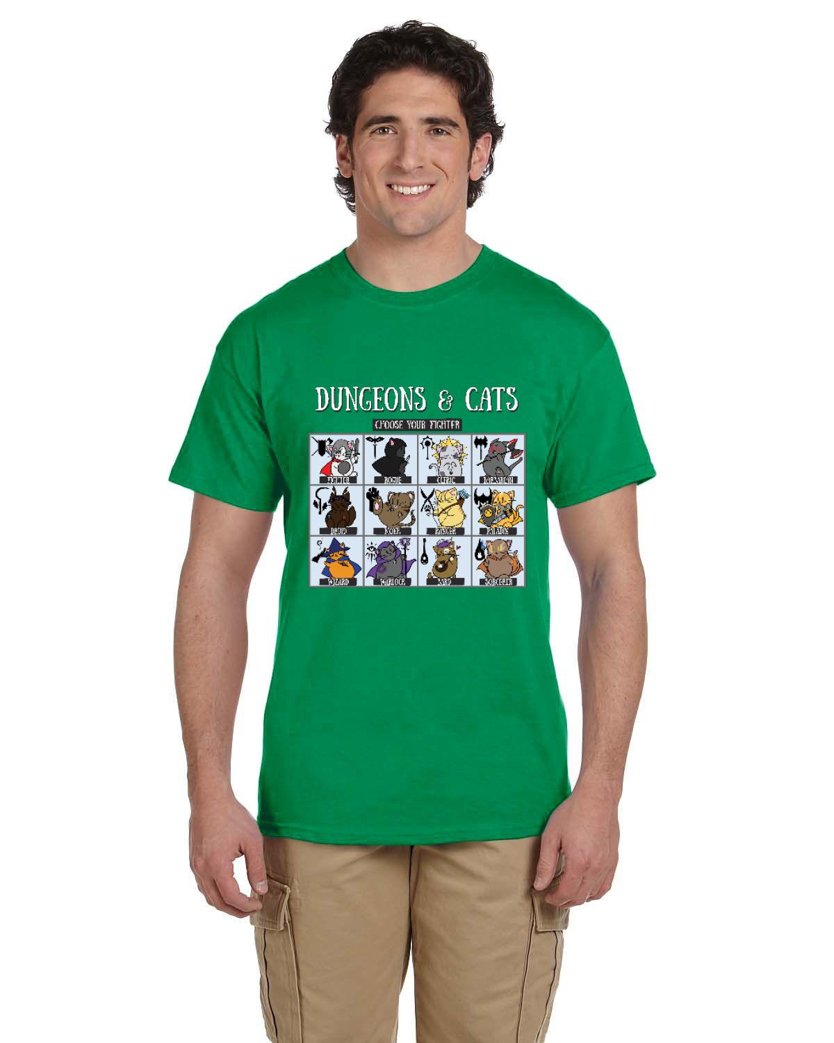 Dungeons and Cats Choose Your Fighter DnD RPG Unisex T-shirt