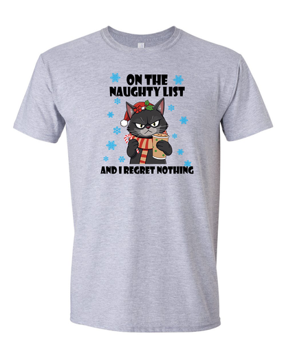 Christmas Cat on the Naughty List - Unisex T-Shirt