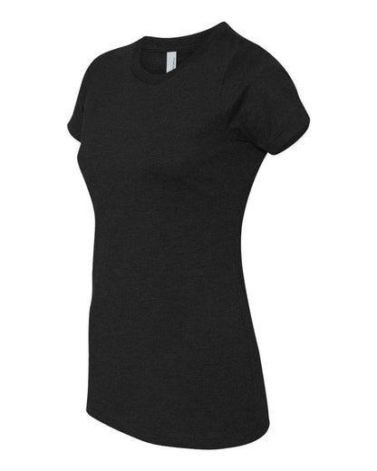 Hello Okanagan Towns Sunset Fitted Black Ladies T-shirt