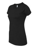 Hello Okanagan Towns White Logo Fitted Black Ladies T-shirt