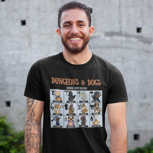 Dungeons and Dogs Choose Your Fighter DnD RPG Mens T-shirt