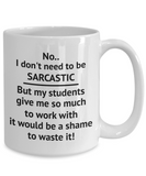 Funny Coffee Mug Hilarious Shame to Waste Sarcastic Opportunity Best Teacher or Coworker School Gifts white ceramic mug