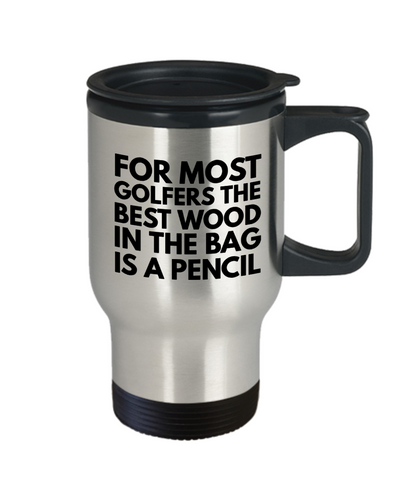 Golfers Best Wood Stainless Steel 14oz Travel Mug