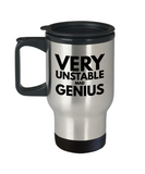 Very Unstable Mad Genius 14oz Stainless Steel TravelCoffee Mug