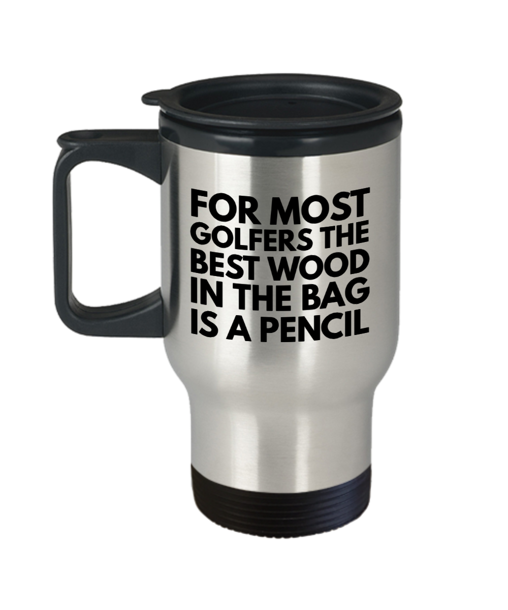 Golfers Best Wood Stainless Steel 14oz Travel Mug