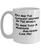 Luckiest Woman Awsome Girlfriend Mug
