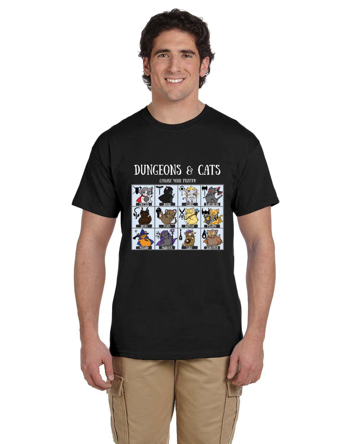Dungeons and Cats Choose Your Fighter DnD RPG Unisex T-shirt