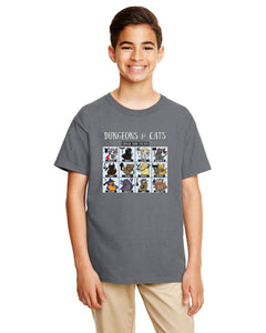 Dungeons and Cats Choose Your Fighter DnD RPG Unisex Youth T-shirt
