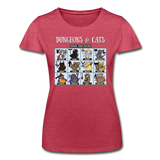 Dungeons and Dragons Cats Choose Your Fighter DnD RPG Ladies T-shirt - heather red