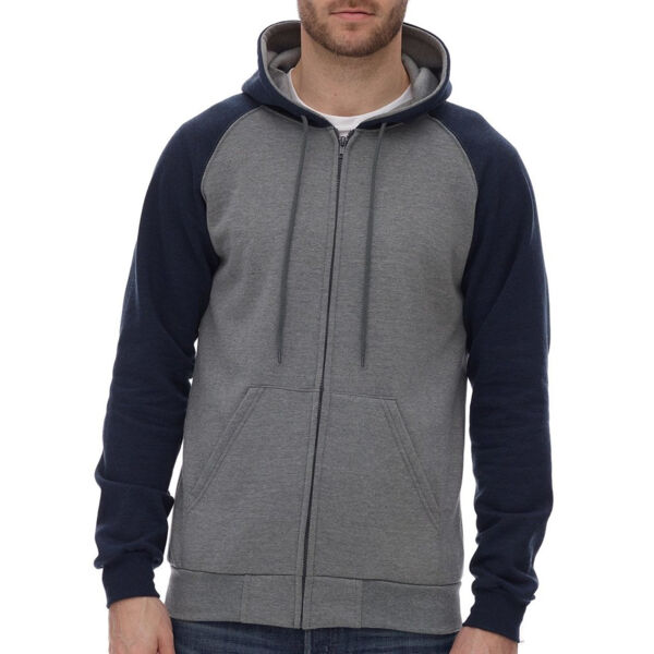 Fleece Raglan Hooded Full-Zip Sweatshirt Thumbnail