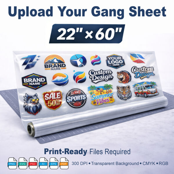 DTF Transfer: 22x60 - Upload Gang Sheet Thumbnail