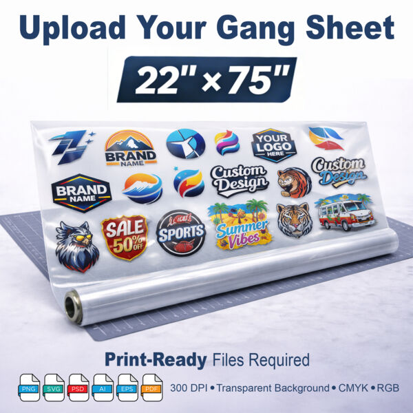 DTF Transfer: 22x75 - Upload Gang Sheet Thumbnail